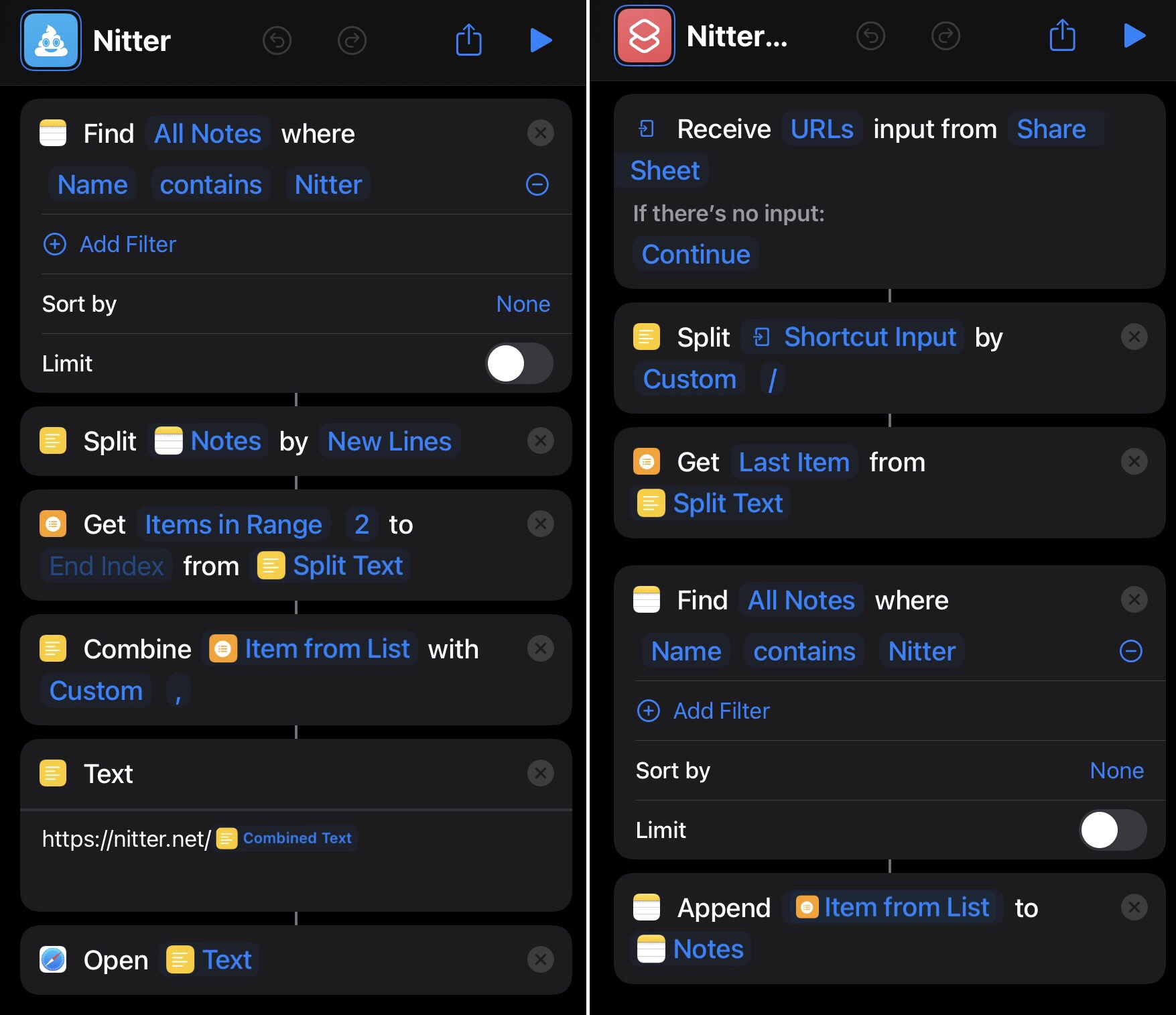 Figure 1: Screenshot showing the Siri Shortcuts described in this blog post